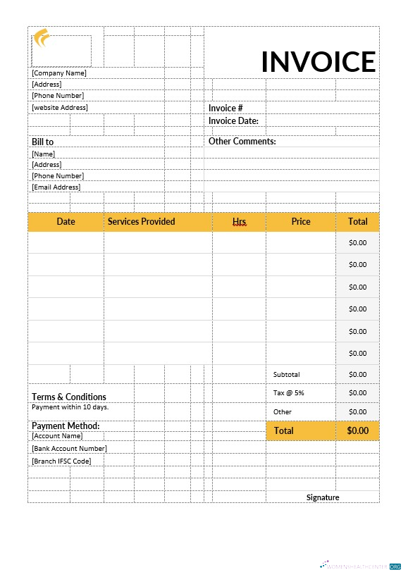 Download Baby Sitting Invoice Template Photoshop template